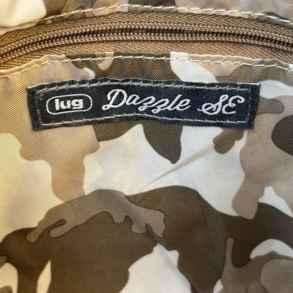 Lug Dazzle SE Metallic Bronze Quilted Crossbody Travel Organizer Camo Lining NEW